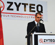 Mark Mundell, managing director of ZYTEQ, speaking at the opening ceremony.